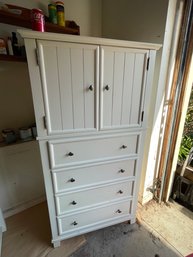 White Cabinet With 4 Drawers - Great Storage