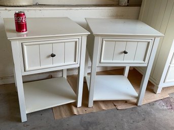 Pair Of White End Tables, Nightstands, Lamp Tables