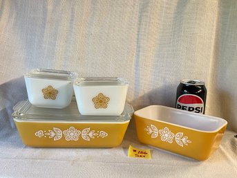 Butterfly Gold PYREX Refrigerator Dish Set VINTAGE Kitchen