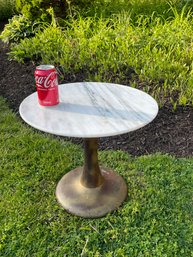 Marble Top End Table/Lamp Table #2 With Tulip Style Base, Mid-Century