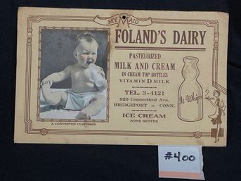 Foland's Dairy - Bridgeport, CT Advertising Recipe Book 1937 Antique Ephemera