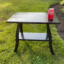 Black Side Table With Lower Shelf