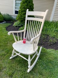 Vintage White Painted Rocking Chair - Farmhouse, Shabby Chic