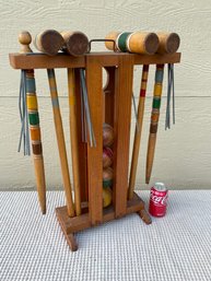 Vintage Wooden Croquet Set - Excellent Condition COMPLETE