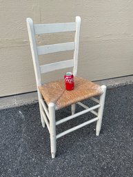 White Ladder Back Chair With Woven Seat