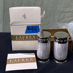 Ralph Lauren Salt & Pepper Shakers Set Mother Of Pearl 'Lauren Pearl' NEW