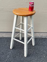 Simple Kitchen Stool - White Base (Repaired Top)