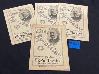 (4) Fox's Theatre 1915 Programs - New Britain, Connecticut - Antique Ephemera