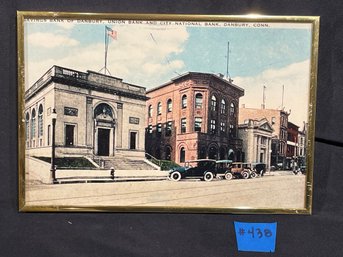 Danbury, Connecticut Bank Buildings - Enlarged Postcard Print Frame