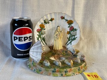 St. Teresa Scallop Shell Mini Religious Grotto Shrine VINTAGE Catholic