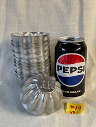 Set Of 12 Jell-O Mold Cups, Vintage Aluminum