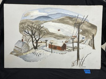 1969 Painting On Canvas 'From Treasure Hill' Copied From Woldemar Neufeld
