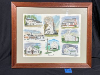 Sherman, CT Hand Colored Print By Dennis Stuart - Signed & Numbered