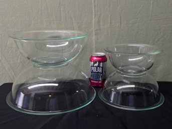Set Of 4 Clear PYREX Glass Nesting Mixing Bowls