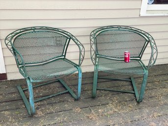 Vintage Mid-Century Iron 'Bouncer' Chairs - Outdoor, Patio - Woodard