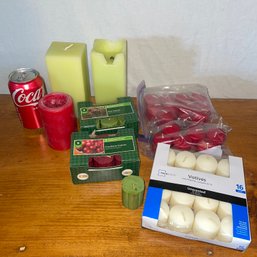 Lot Of About 45 Votive Candles & 2 Pillar