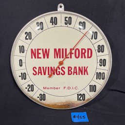 New Milford Savings Bank Vintage Advertising Thermometer (Connecticut)