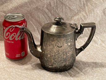 Hotel Dorset Antique/Vintage Silver Soldered Teapot D.W. Haber RARE Hotelware