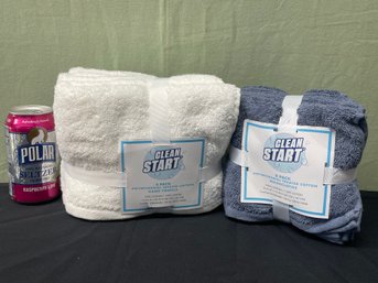 'Clean Start' Antimicrobial Treated Cotton Hand Towels & Washcloths NEW
