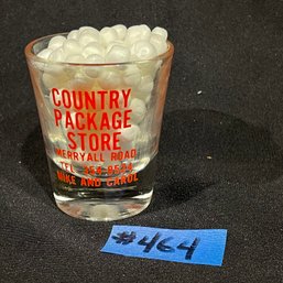'Country Package Store' Merryall Road, New Milford, CT Advertising Shot Glass