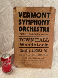 Vintage Vermont Symphony Orchestra Poster - Mieke DuBerta - Woodstock Town Hall