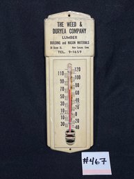 The Weed & Duryea Company - New Canaan, CT Advertising Thermometer VINTAGE