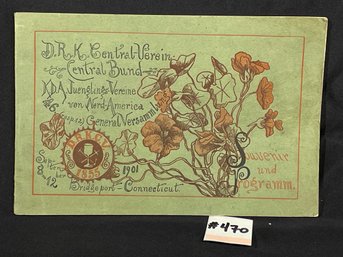 1901 Bridgeport, CT German Roman Catholic Central Verein - Souvenir Program
