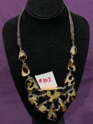 Chunky CHICO'S Animal Print Statement Necklace