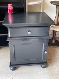 Black Night Stand, Lamp Table With Cabinet