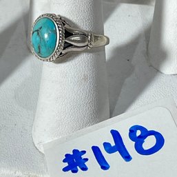 Turquoise Sterling Silver Ring - Size 6.5