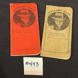 1920s Mallory Hats Promo Pocket Notebooks (Lot Of 2) Danbury, Connecticut
