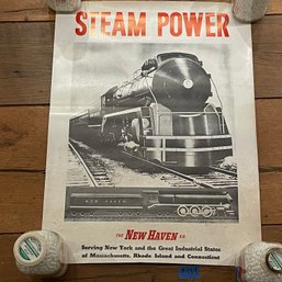 New Haven Railroad STEAM POWER Train Poster