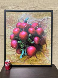 Large Framed Radishes Art Print - Kitchen, Restaurant Decor