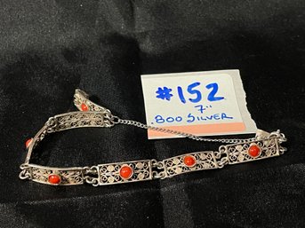 Vintage .800 Silver Filigree Bracelet
