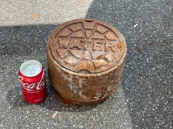 Cast Iron Water Main Cover - Heavy Vintage Industrial