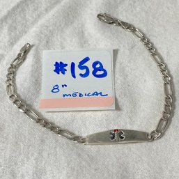 Sterling Silver Medical Alert ID Bracelet - ITALY