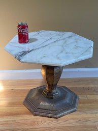 Vintage Marble Top Octagon Side Table, Lamp Table ITALY