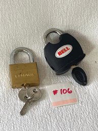 U-HAUL & BELL Lot Of 2 Locks With Keys