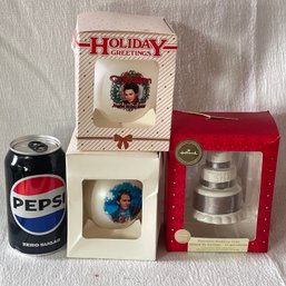 (2) Clay Aiken Christmas Ornaments & Hallmark 2019 Cake