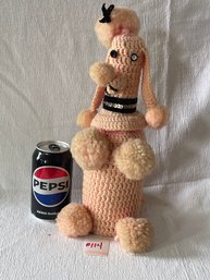 Vintage Knit Crocheted Poodle Bottle Cover - Funky Retro SUPER KITSCH