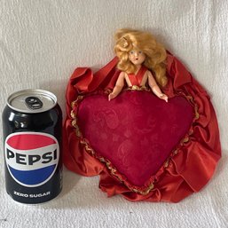 Vintage Candy Box Doll In Stuffed Red Heart