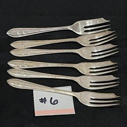 Set Of 6 Vintage Silverplate Dessert Forks - MS LTD Sheffield, England