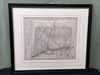 'CONNECTICUT IN 1846' Framed Reproduction Antique Map