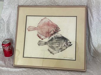 Vintage Fish Print (Two Fish) - Naturalistic Art Framed