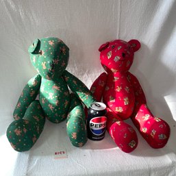 Pair Of Handmade Jointed Teddy Bears