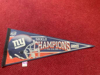 2008 Giants Super Bowl Champions NFL Football Vintage Felt Pennant 30'