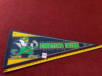 'Fighting Irish' University Of Notre Dame Vintage Felt Sports Pennant 30'