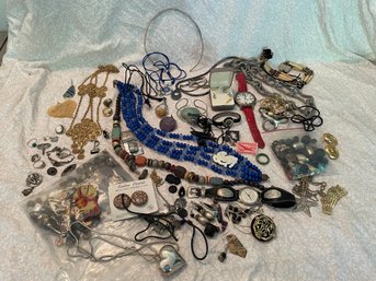 Costume Jewelry Lot - Some Sterling Silver