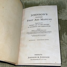 'Johnson's Standard First Aid Manual' 1929 Antique Medical Book