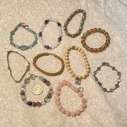 Lot Of 10 Beaded Bracelets